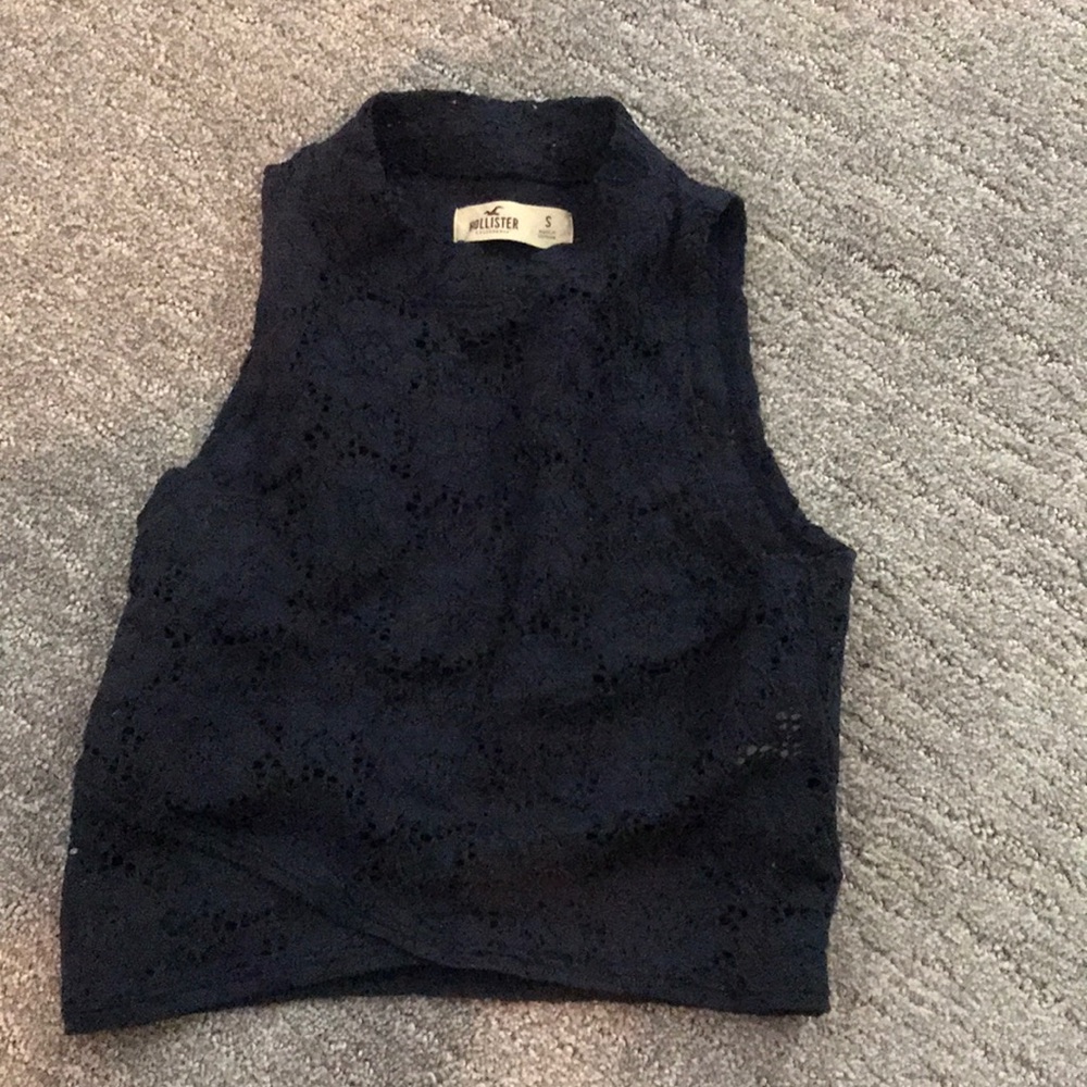 Navy Blue Crop Top